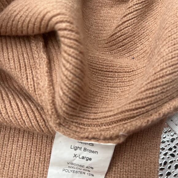 Quarter Zip Collared Sweater, Beige, XL, Unisex - Picture 5 of 5